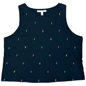 Women's EXPRESS One Eleven Cactus Black Crop Tank Top- Size M‎